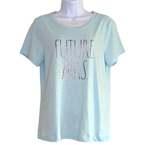 Rae Dunn Women's Future Mrs Short Sleeve T-Shirt Tiffany Blue Size M - Picture 10 of 10
